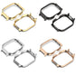 Assorted metal watch case frame protectors: silver, black, gold, rose gold
