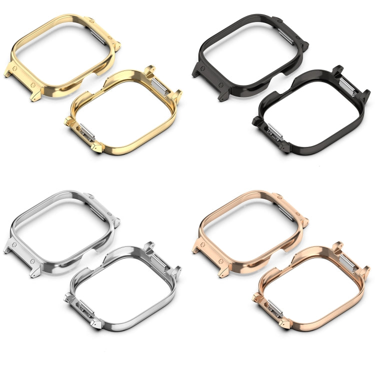 Assorted metal watch case frame protectors: silver, black, gold, rose gold