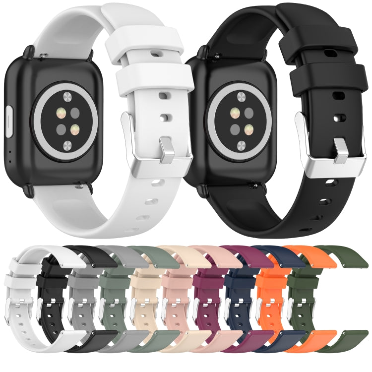 Assorted color silicone watch bands with metal buckle and strap pin for 20mm watches