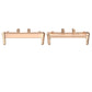 Metal watch band connector pair in rose gold with spring pins, for smart watch bands