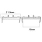 Silver metal watch band connector pair with dimensions: 21.9mm wide, 18mm long