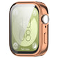 Rose gold full-coverage protective watch case with clear screen cover and side button openings