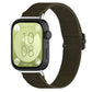Olive green elastic nylon watch band for Huawei Watch Fit 3, attached to a smartwatch.