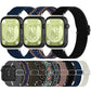 Huawei Watch Fit 3 elastic nylon band set showing assorted colors and patterns