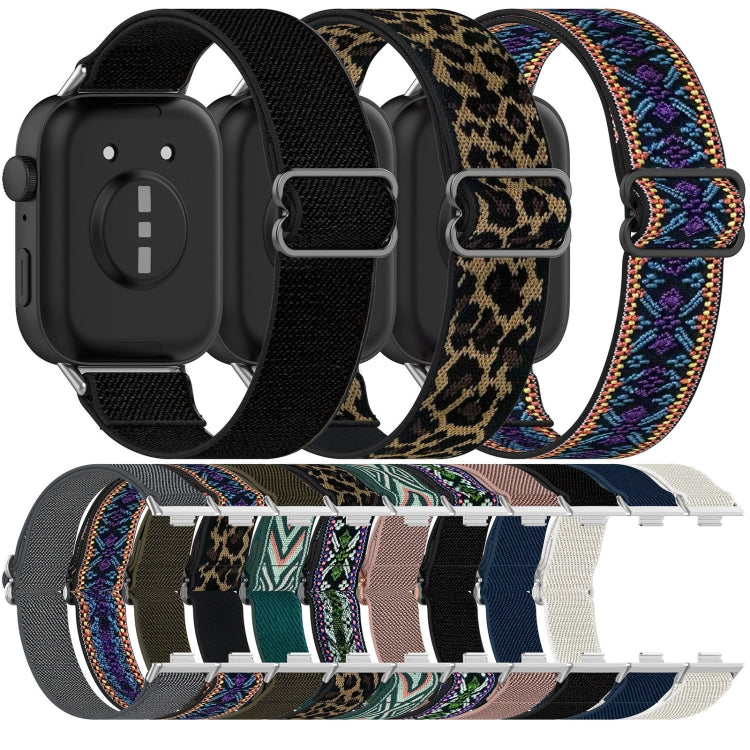 Huawei Watch Fit 3 elastic nylon bands shown with loop closures and assorted patterns