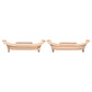 Pair of rose gold stainless steel watch band connectors, shown from the front