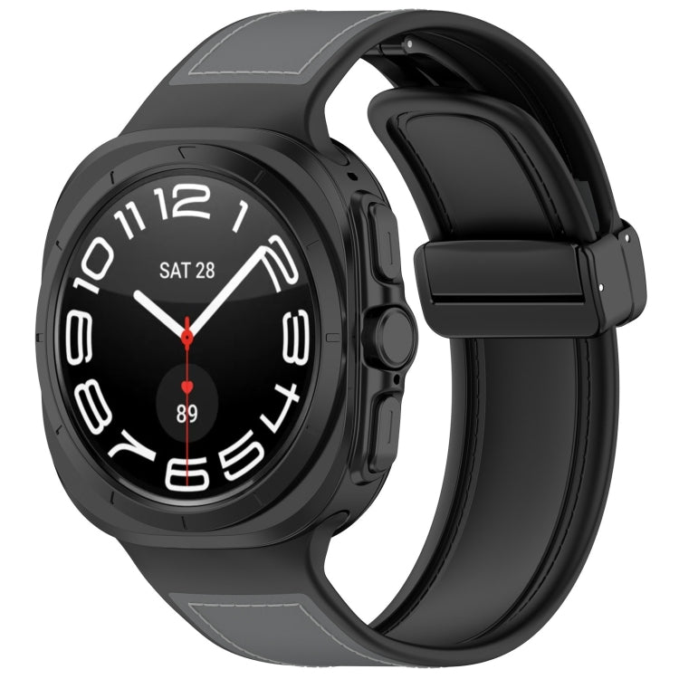 Gray magnetic folding-buckle watch band shown attached to a smartwatch