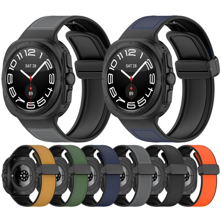Smartwatch bands in six colors, showing front and back views with magnetic folding buckles