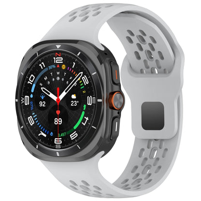 For Galaxy Watch Ultra2 2026 / 2025 / 1 2024 Holes Style Square Buckle Solid Color Silicone Watch Band