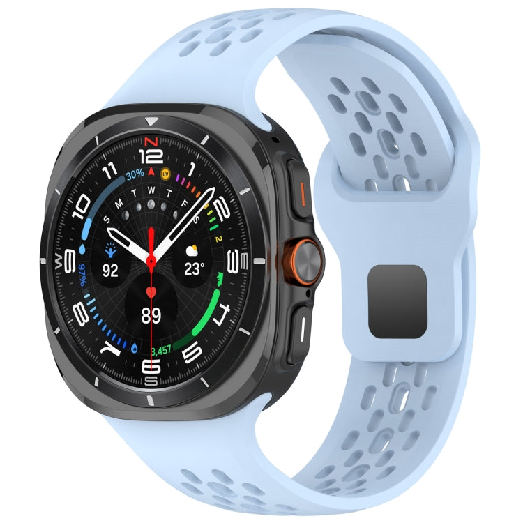For Galaxy Watch Ultra2 2026 / 2025 / 1 2024 Holes Style Square Buckle Solid Color Silicone Watch Band