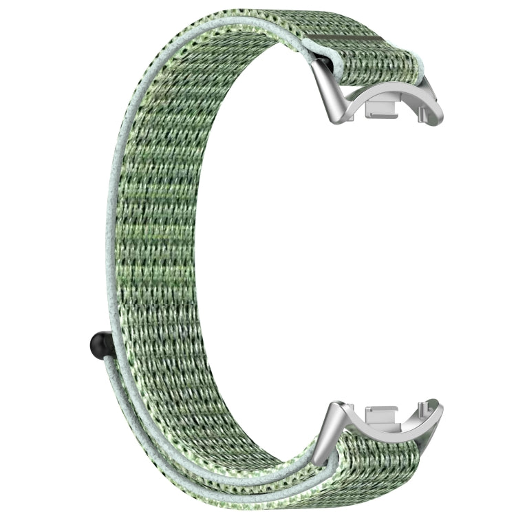 Pale green nylon watch band shown without a tracker
