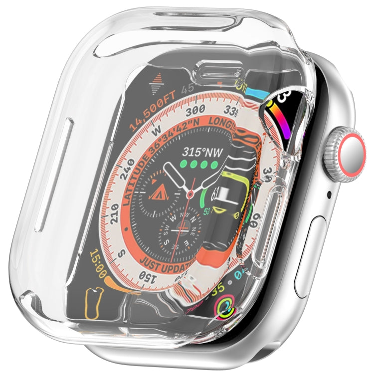 Clear TPU Apple Watch case with full-coverage screen protector and precise cutouts