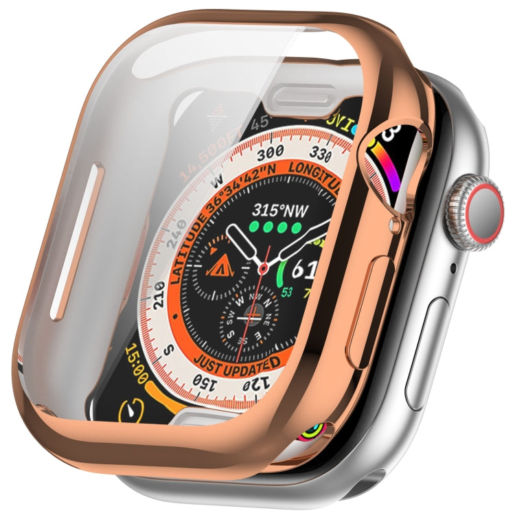 Rose gold-plated TPU Apple Watch case with integrated screen protector