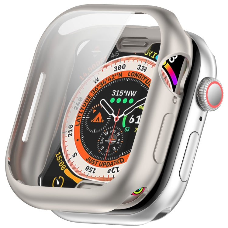 Starlight-plated TPU Apple Watch case with built-in screen cover