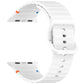 White wavy-grain silicone watch band with buckle and watch attachment connectors.
