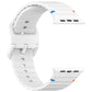 White wavy-grain silicone watch band with ridged texture, buckle, and adjustment holes