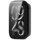 Black protective case fitted around a Xiaomi Smart Band 9 Pro, front view