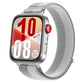 Silver-gray nylon hook-and-loop watch band with a ribbed weave