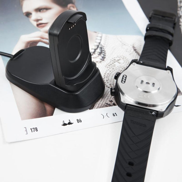 Magnetic charging dock base with watch backplate and cable, black