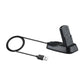 Magnetic smartwatch charging dock with black base, cable, and USB connector