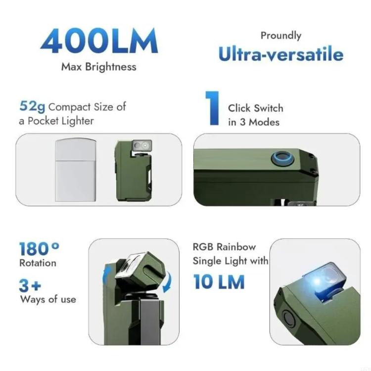 Rechargeable EDC Magnetic Portable Mini Flashlight