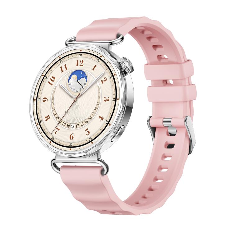 Quick Release Spring Bar Silver Buckle Solid Color Silicone Watch Band, For Huawei Watch GT 6 41mm