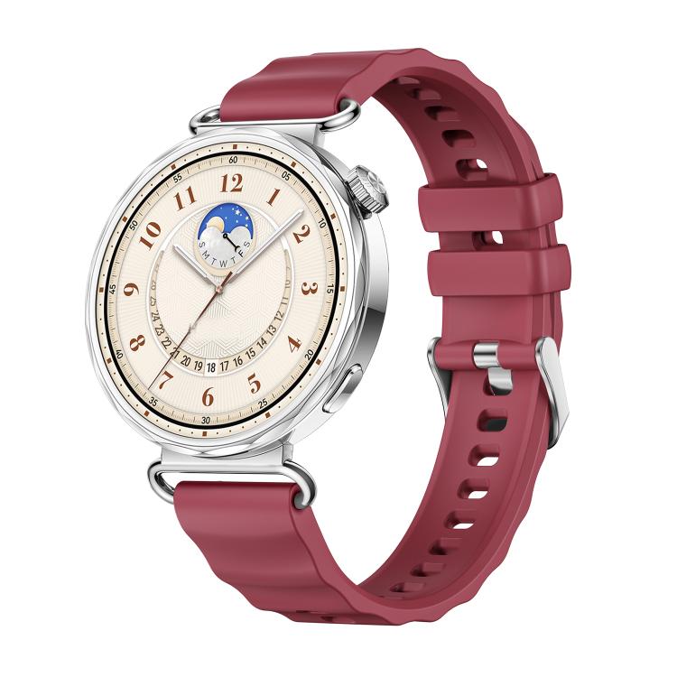 Quick Release Spring Bar Silver Buckle Solid Color Silicone Watch Band, For Huawei Watch GT 6 41mm
