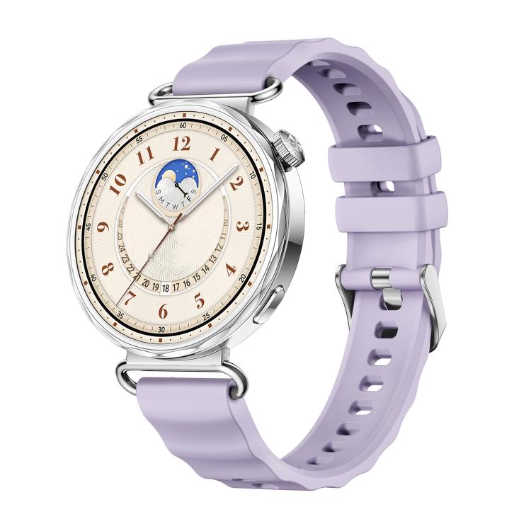 Quick Release Spring Bar Silver Buckle Solid Color Silicone Watch Band, For Huawei Watch GT 6 41mm