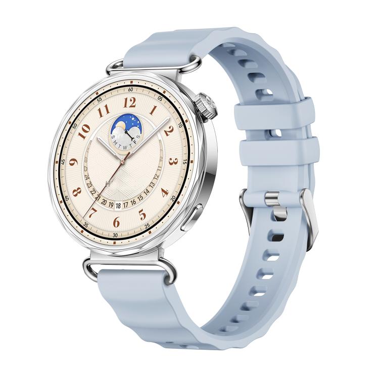 Quick Release Spring Bar Silver Buckle Solid Color Silicone Watch Band, For Huawei Watch GT 6 41mm