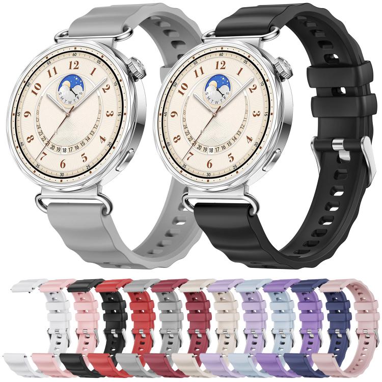 Quick Release Spring Bar Silver Buckle Solid Color Silicone Watch Band, For Huawei Watch GT 6 41mm