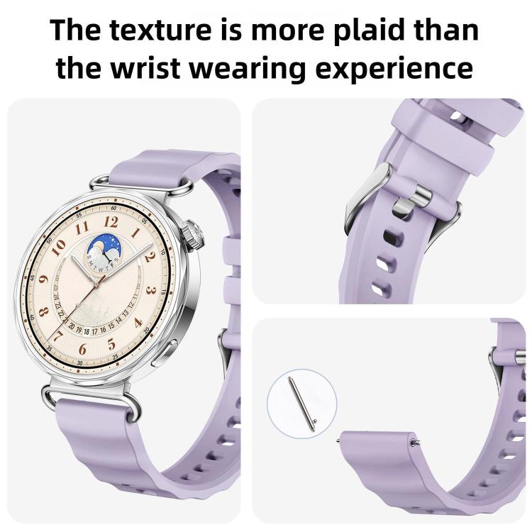 Quick Release Spring Bar Silver Buckle Solid Color Silicone Watch Band, For Huawei Watch GT 6 41mm