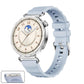 Press Button Quick Release Silver Buckle Solid Color Silicone Watch Band, For Huawei Watch GT 6 41mm