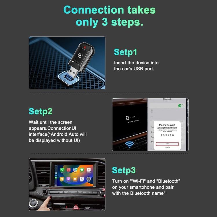 M30 For CarPlay / Android Auto Upgrade Compatible 2 in 1 AI Box Wireless Car Adapter, M30