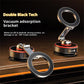 Car dashboard suction cup phone holder with adjustable ring arm and black-red base