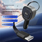 Retractable car charger adapter with LED voltage display and USB-C connector, black