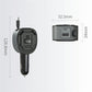 Car charger adapter with LED voltage display, shown with side dimensions, black