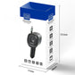 GE10 retractable car charger retail box with LED voltage display, black device