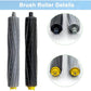 Pair of robot vacuum brush rollers, gray and black with yellow end caps
