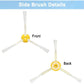 Robot vacuum side brushes set: two yellow hubs with white bristles