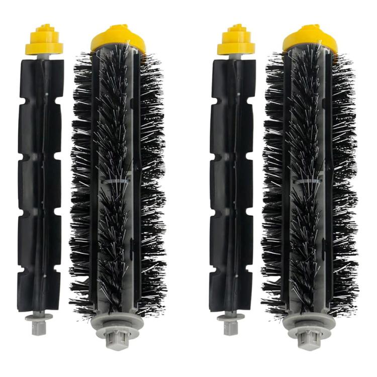 JUNSUNMAY main clean brush replacement set: two black bristle rollers with yellow end caps