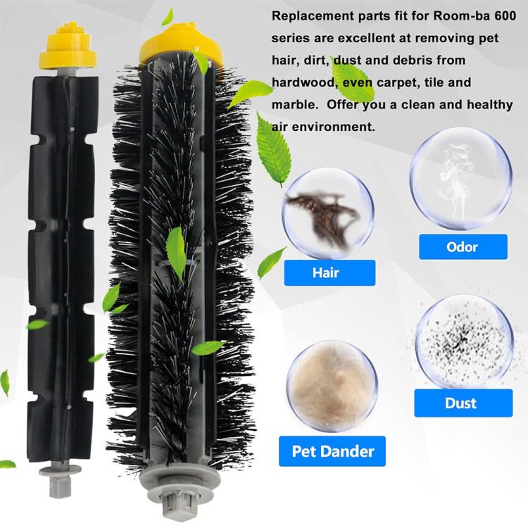 JUNSUNMAY main clean brush replacement with black bristle roller and yellow end cap