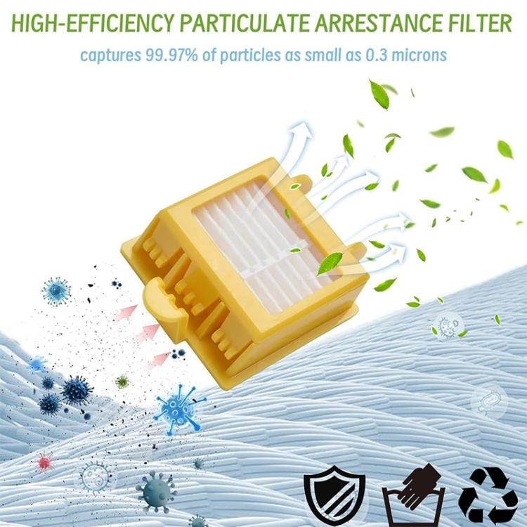 JUNSUNMAY 6pcs Sweeper Clean Filter with Brush for iRobot Roomba 700 Series