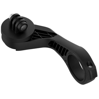 Bike stopwatch mount extension frame, black, with round base and side adjustment for Garmin Edge
