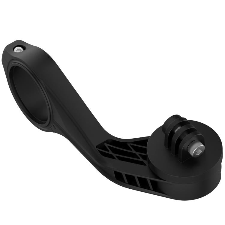 Black bike mount extension frame with side clamp post and vented support arm