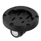 Bike mount base plate with open housing and screw points, black plastic