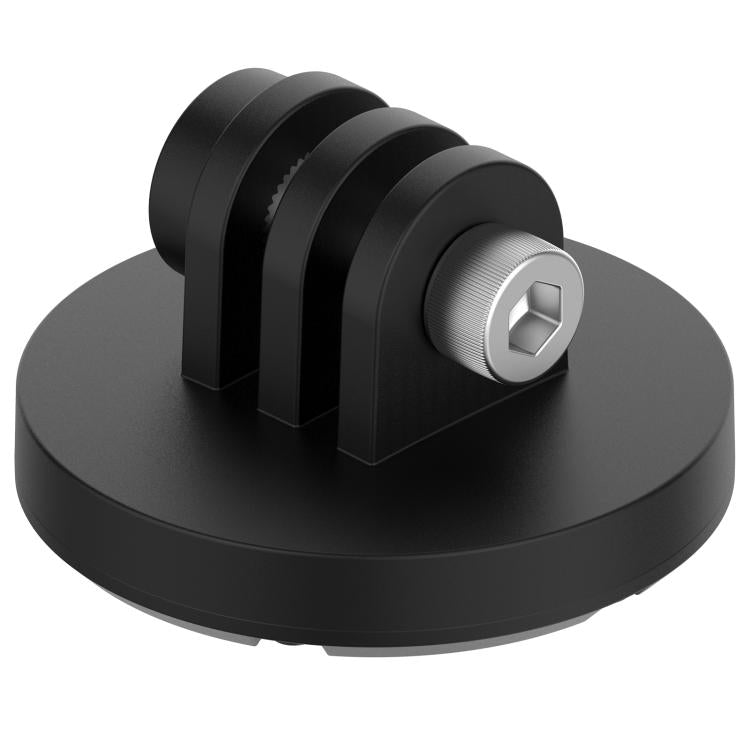 Bike mount base with spring-loaded inner piece and metal hex insert, black