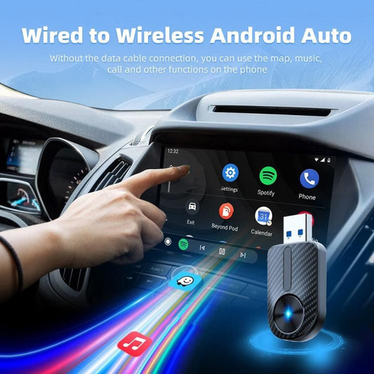 M27 For CarPlay / Android Auto Wired to Wireless Car Adapter 2 in 1 Plug and Play USB AI Box, M27