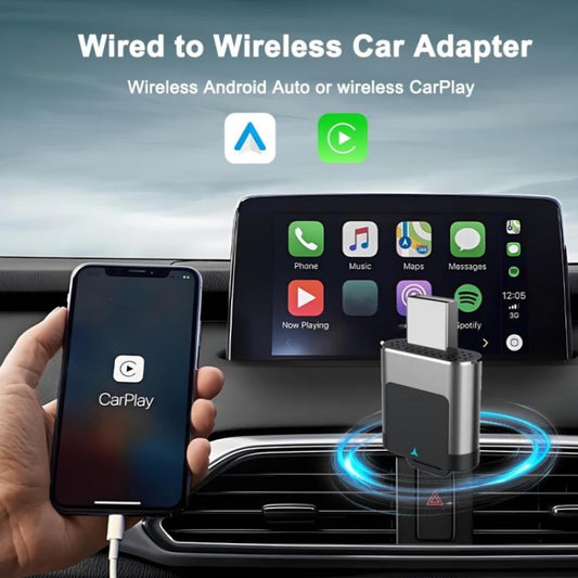M29 Plug and Play Android Auto Wired to Wireless Car Adapter 2 in 1 Wireless CarPlay AI Box, M29