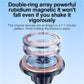 Black double-ring magnetic phone holder with suction base and stand