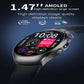 ET460 smart watch angled to show its large color screen and side controls